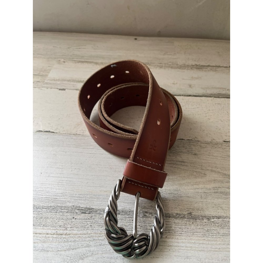 Frye DC1102 woman’s genuine leather belt with silver buckle - Picture 1 of 3